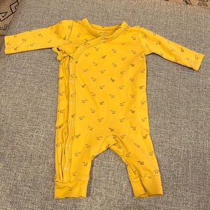 Pehr 0-3 month yellow duck kimono onesie